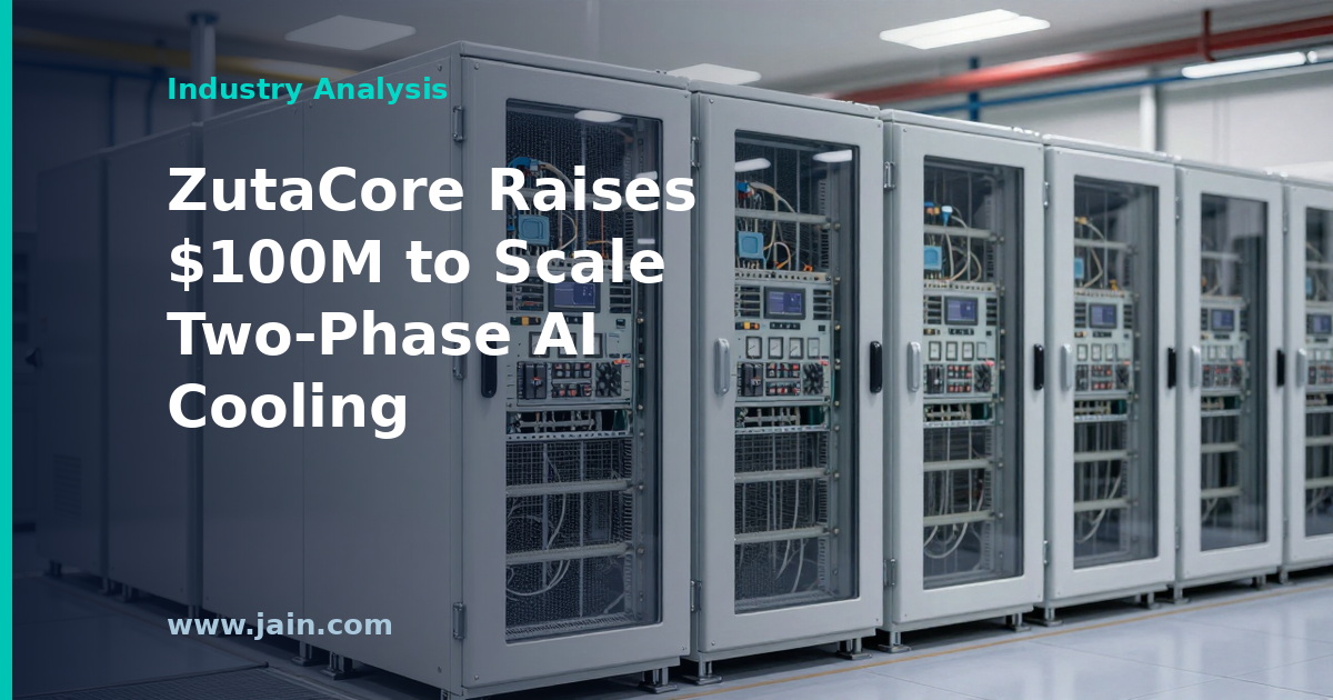 Two-phase liquid cooling loops on AI data center server racks after ZutaCore's $100M Series C
