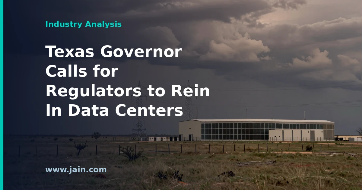 Texas Capitol dome beside data center buildings and power lines, symbolizing data center regulation