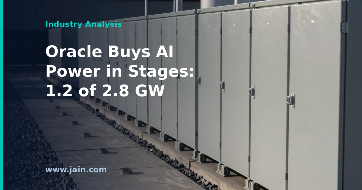 Bloom Energy on-site fuel cell units beside an Oracle AI data center, illustrating the 2.8 GW fuel cell deal