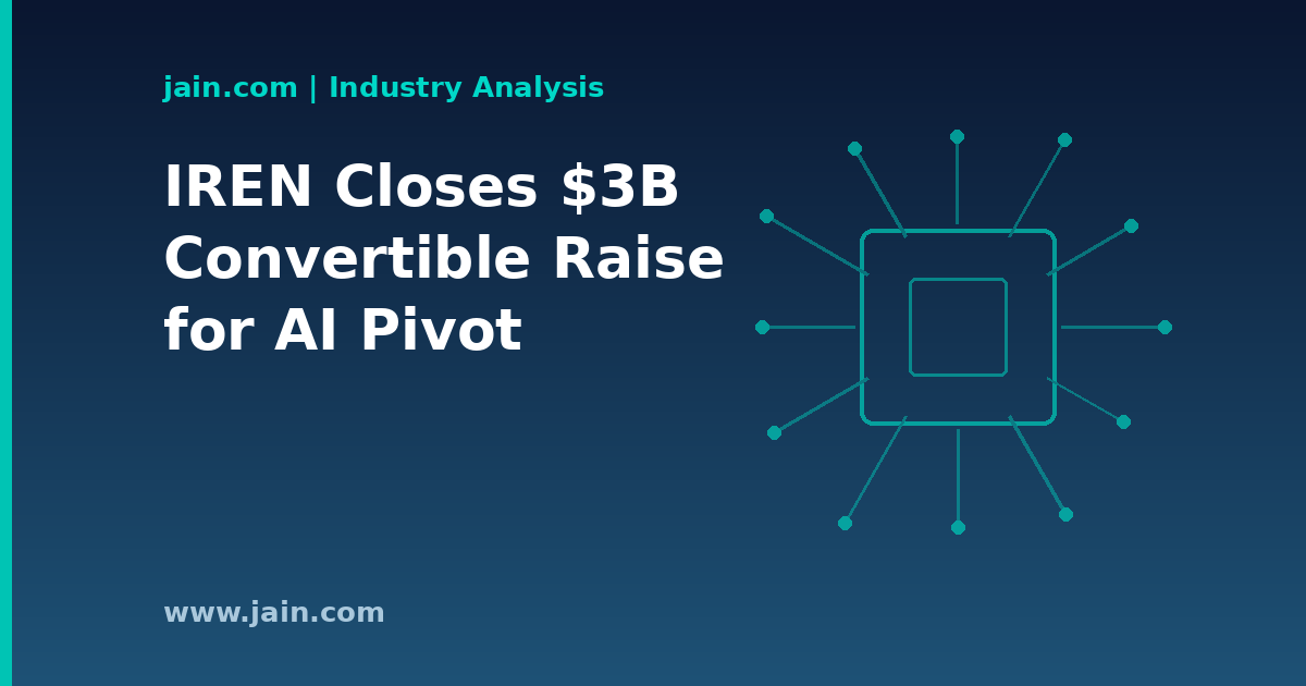 IREN $3 billion convertible notes raise funding bitcoin miner's AI infrastructure data center pivot