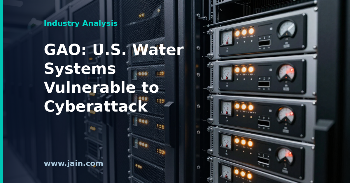 Water treatment plant control room illustrating U.S. water systems' cyberattack vulnerability