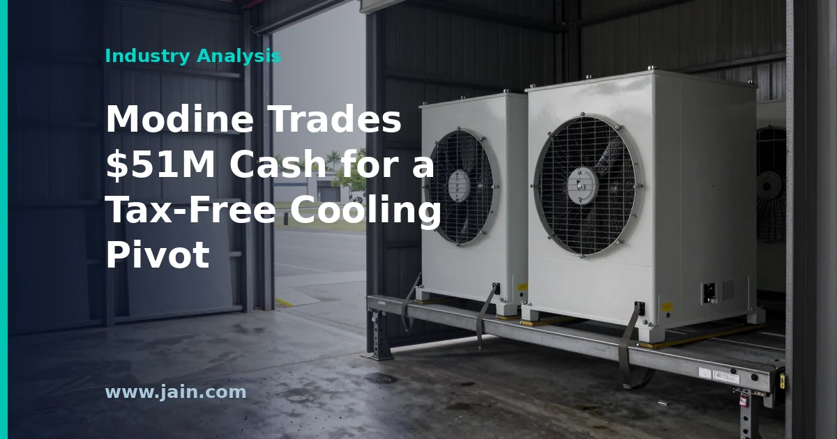 Modine data center cooling equipment illustrating the Gentherm spin-merger cash cut from $210 million to $159 million