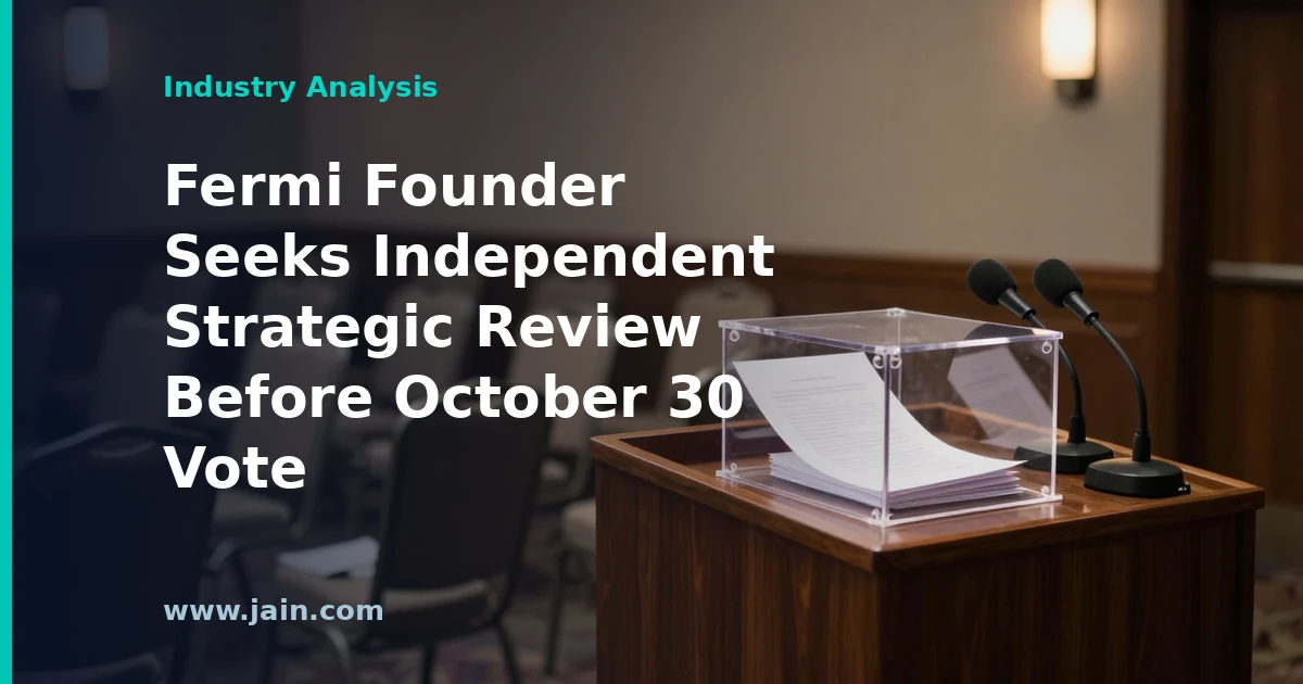 Fermi founder strategic review proposal ahead of October 30 annual meeting at AI power campus developer