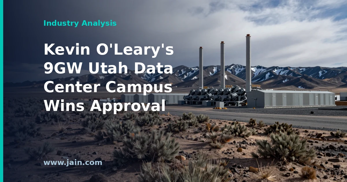 Massive 9GW AI data center campus in Utah with on-site power generation at desert scale