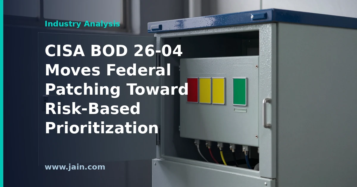CISA BOD 26-04 shifts federal patching mandates to risk-based vulnerability prioritization