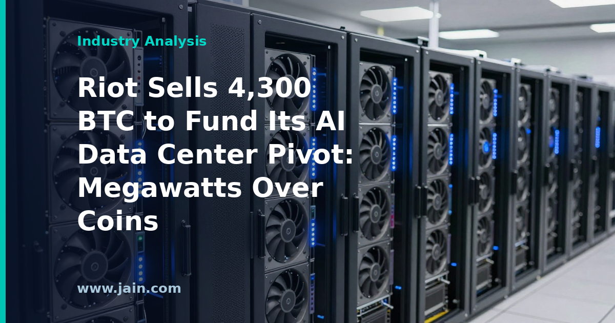 Bitcoin mining facility transitioning to an AI data center buildout after Riot's 4,300 BTC sale