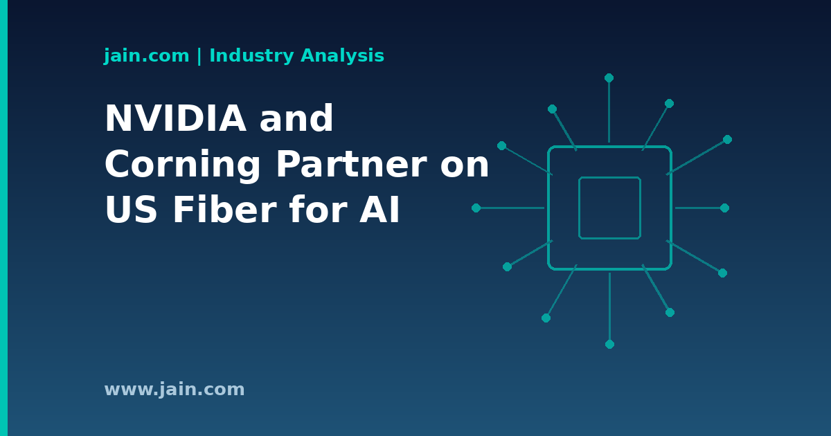 Optical fiber strands and spools symbolizing the NVIDIA-Corning US manufacturing partnership for AI infrastructure