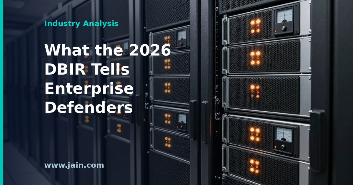 Analyst reviewing Verizon 2026 Data Breach Investigations Report findings on an enterprise security dashboard