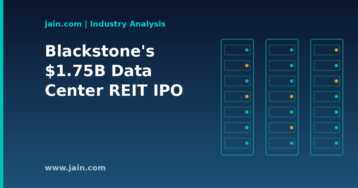 Blackstone data center REIT BXDC IPO: stock ticker rising over rows of server racks