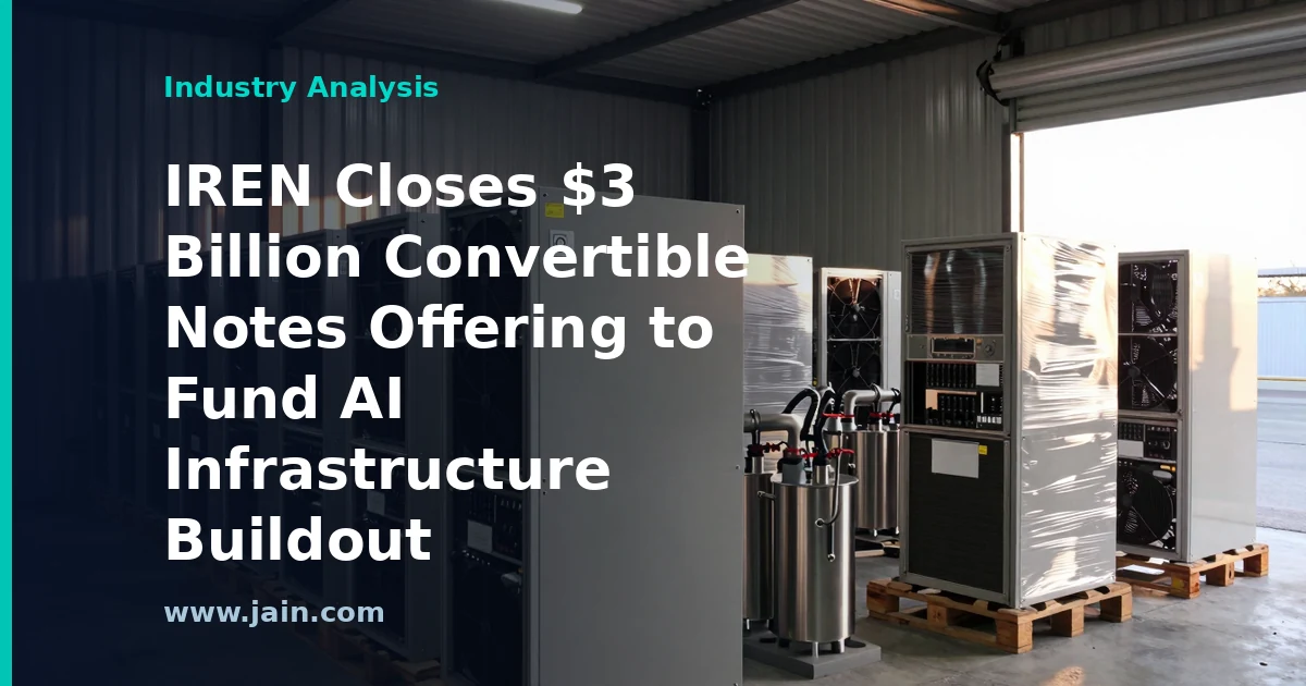 IREN $3 billion convertible notes raise funding bitcoin miner's AI infrastructure data center pivot
