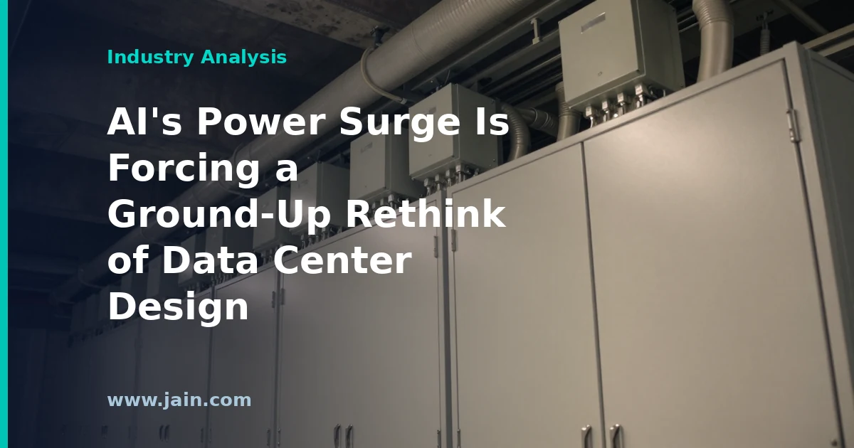 High-density AI data center hall with liquid cooling infrastructure amid AI power surge