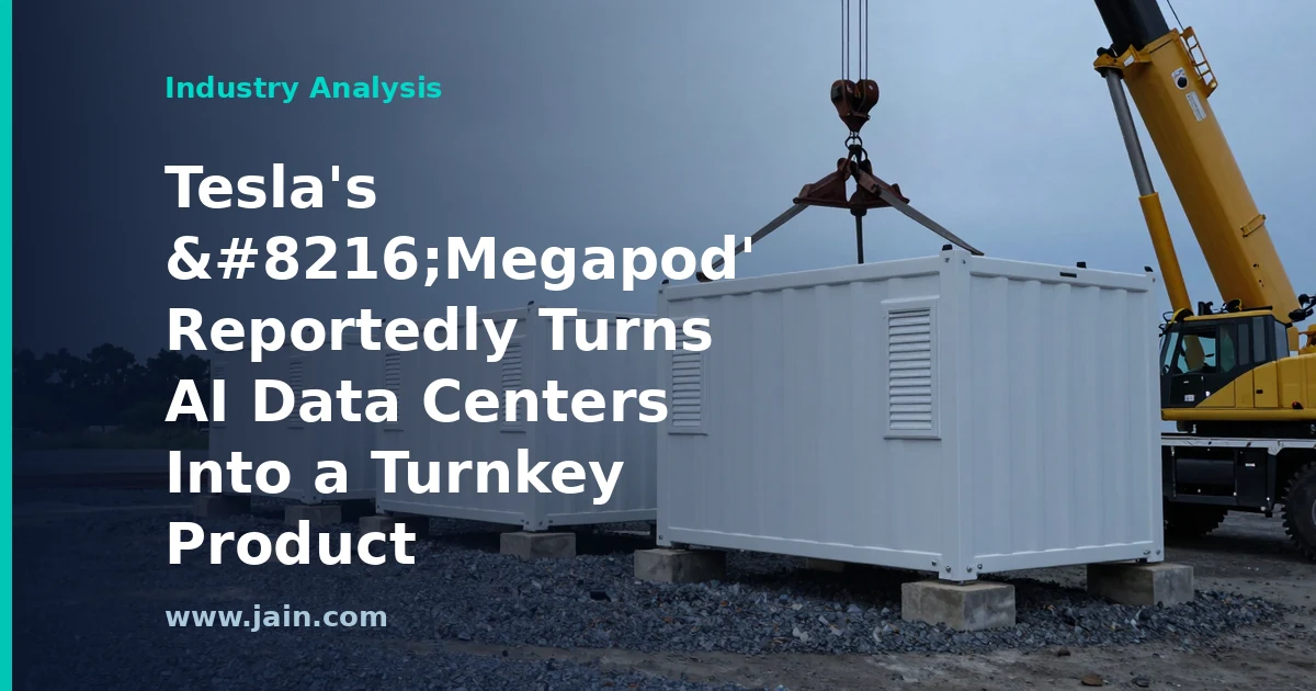 Tesla Megapod concept: modular AI data center container units with integrated power infrastructure