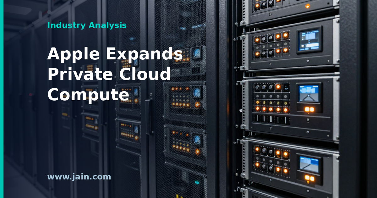 Apple Private Cloud Compute servers securing private AI inference in a data center