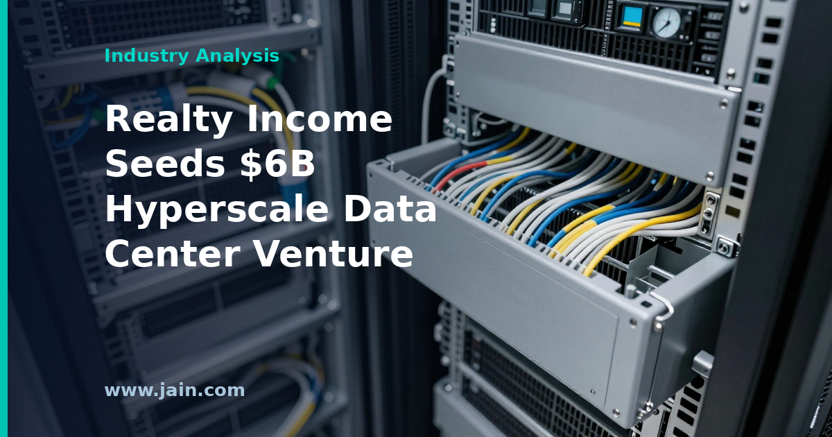 Hyperscale data center campus representing Realty Income's $6 billion joint venture investment