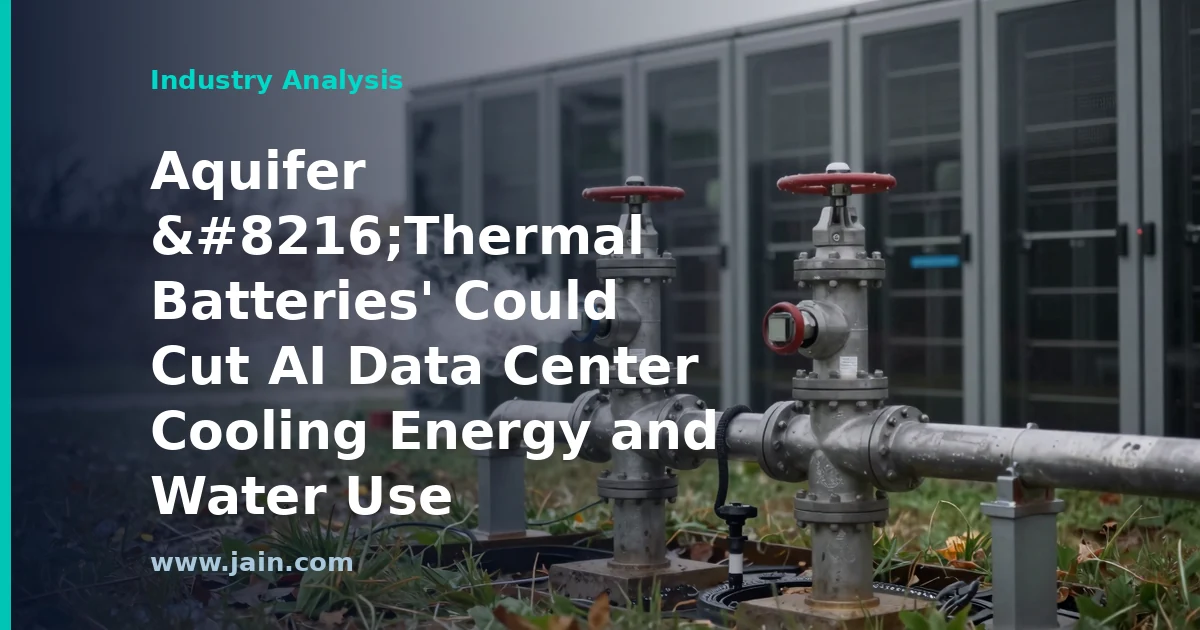 Aquifer thermal battery concept storing cold water underground to cool an AI data center