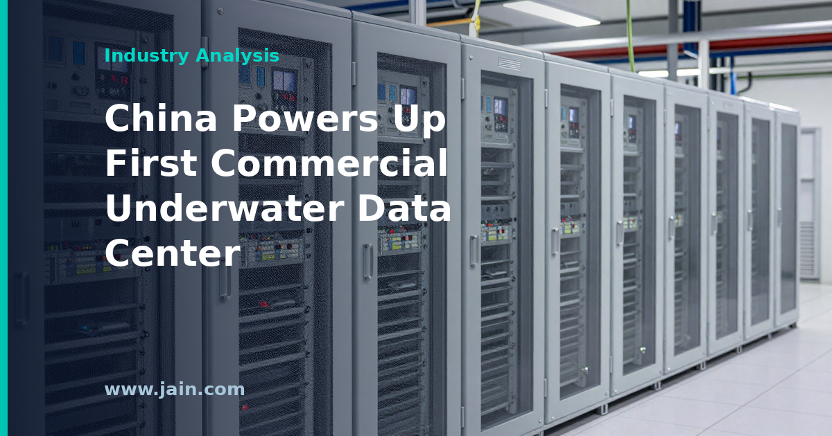 Sealed underwater data center module on the seabed off China's coast, cooled by surrounding seawater