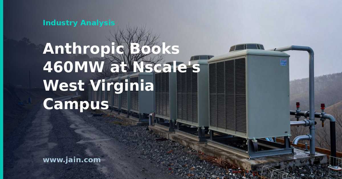 AI data center campus in West Virginia with gas generators, site of Anthropic's reported 460MW Nscale compute deal