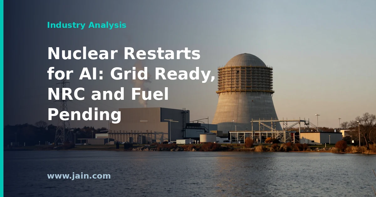 Cooling towers at a shuttered US nuclear plant being prepared for restart to supply AI data center power