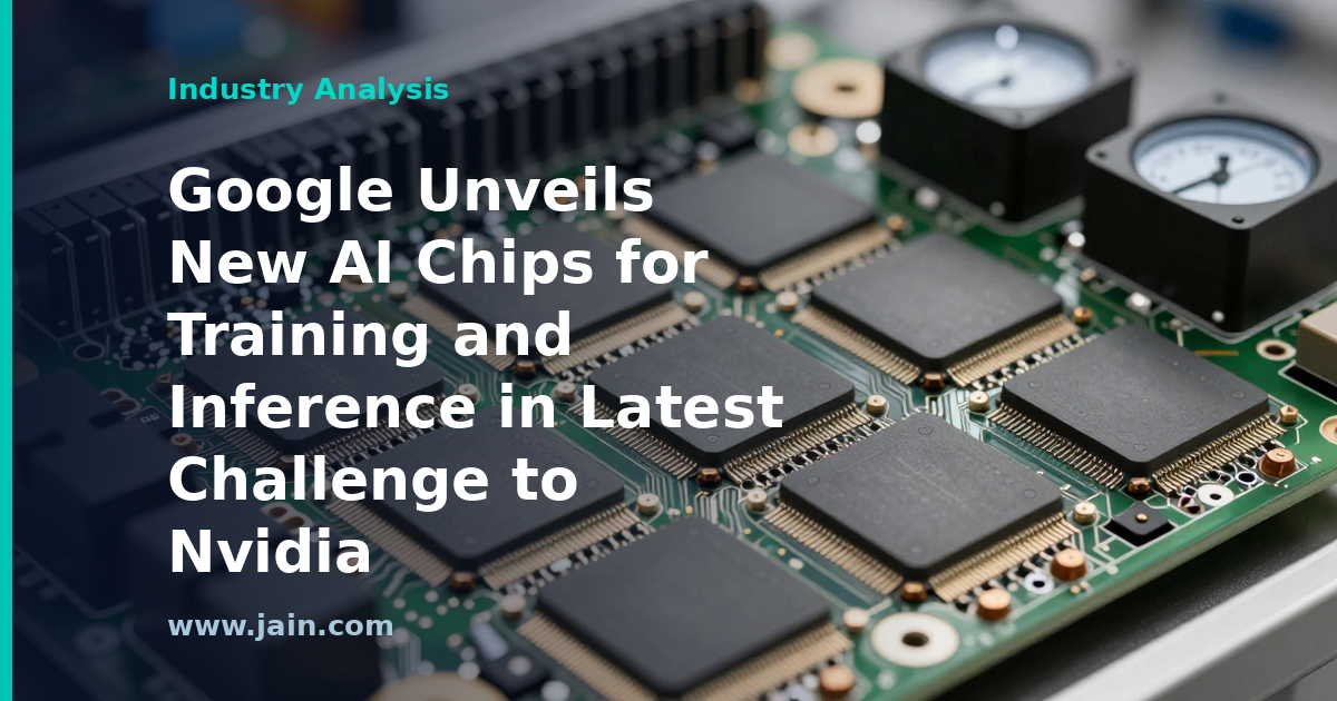 Google custom AI chip on a data center circuit board, representing the TPU challenge to Nvidia GPUs