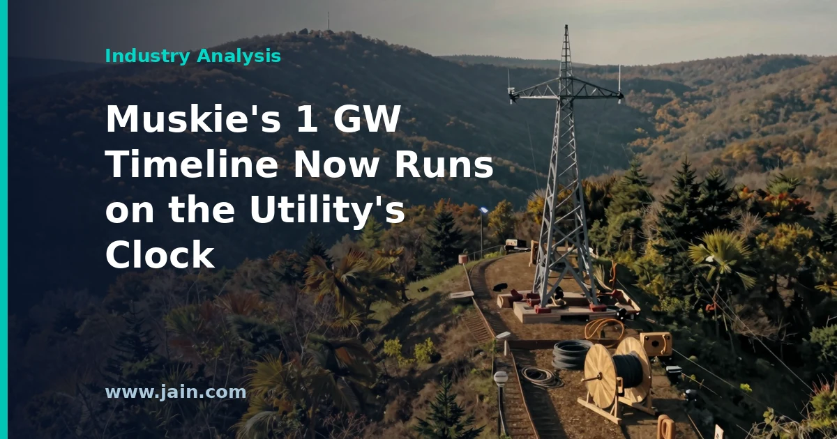 TeraWulf Muskie Data Campus site in Kentucky with high-voltage substation and transmission lines for 1 GW of AI power