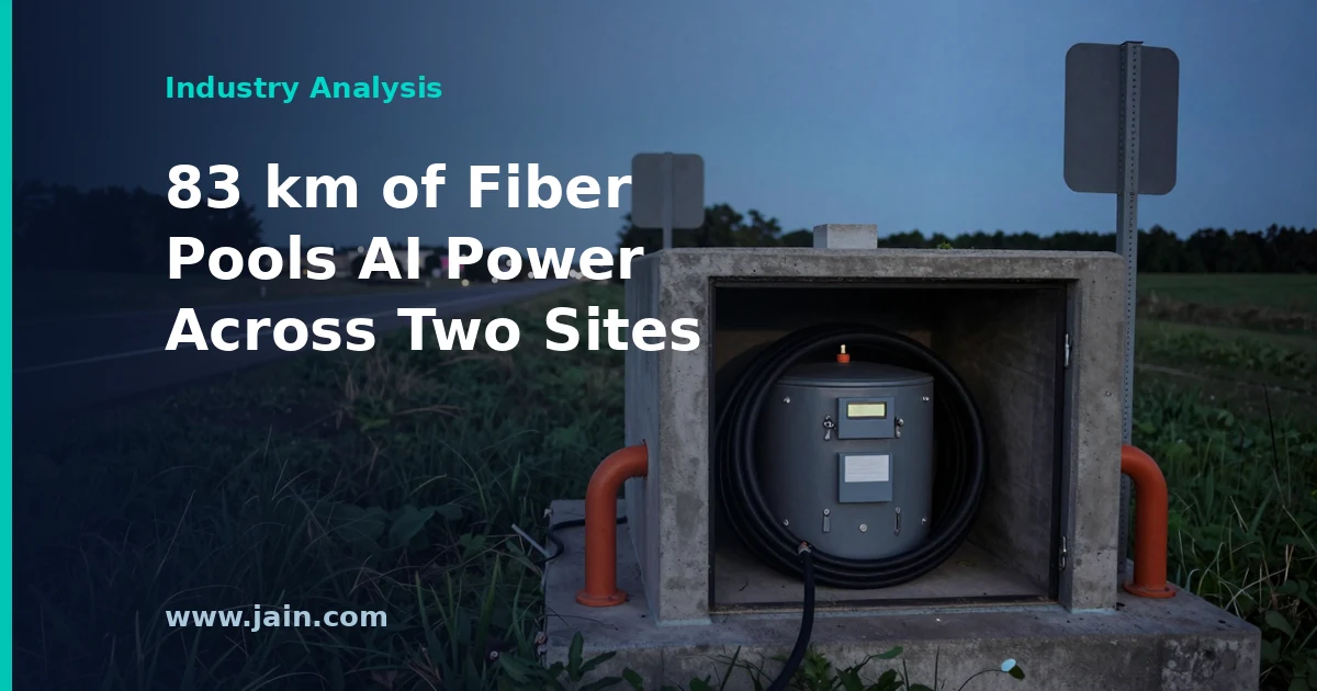 Fiber-optic link connecting two data centers 83 km apart in the WhiteFiber Continuum GPU supercluster